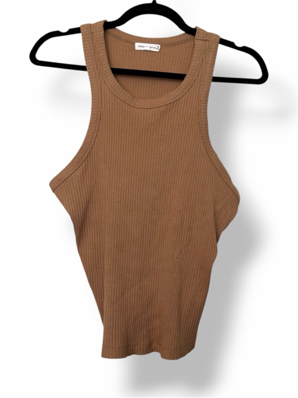 Good American Essentials Ribbed Tank Top Brown - Picture 2 of 5